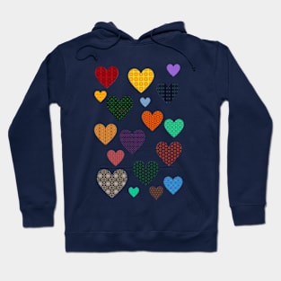 Crowd of Colorful Hearts Hoodie